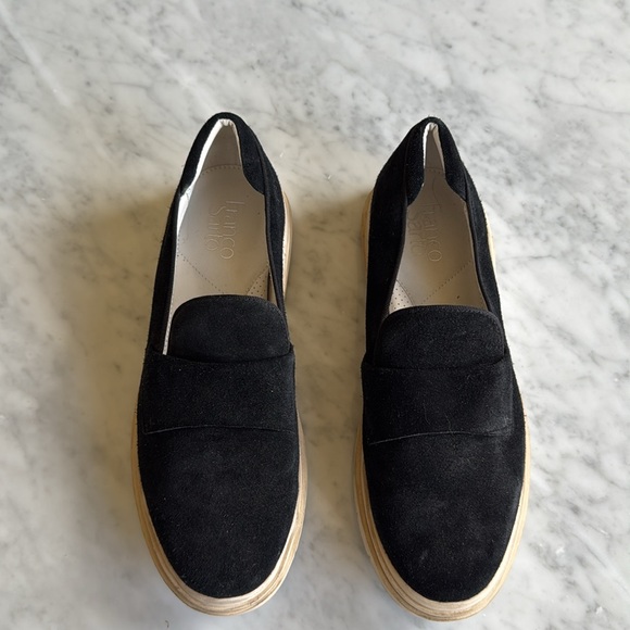 Franco Sarto Metta Black Suede Loafers - Picture 3 of 8